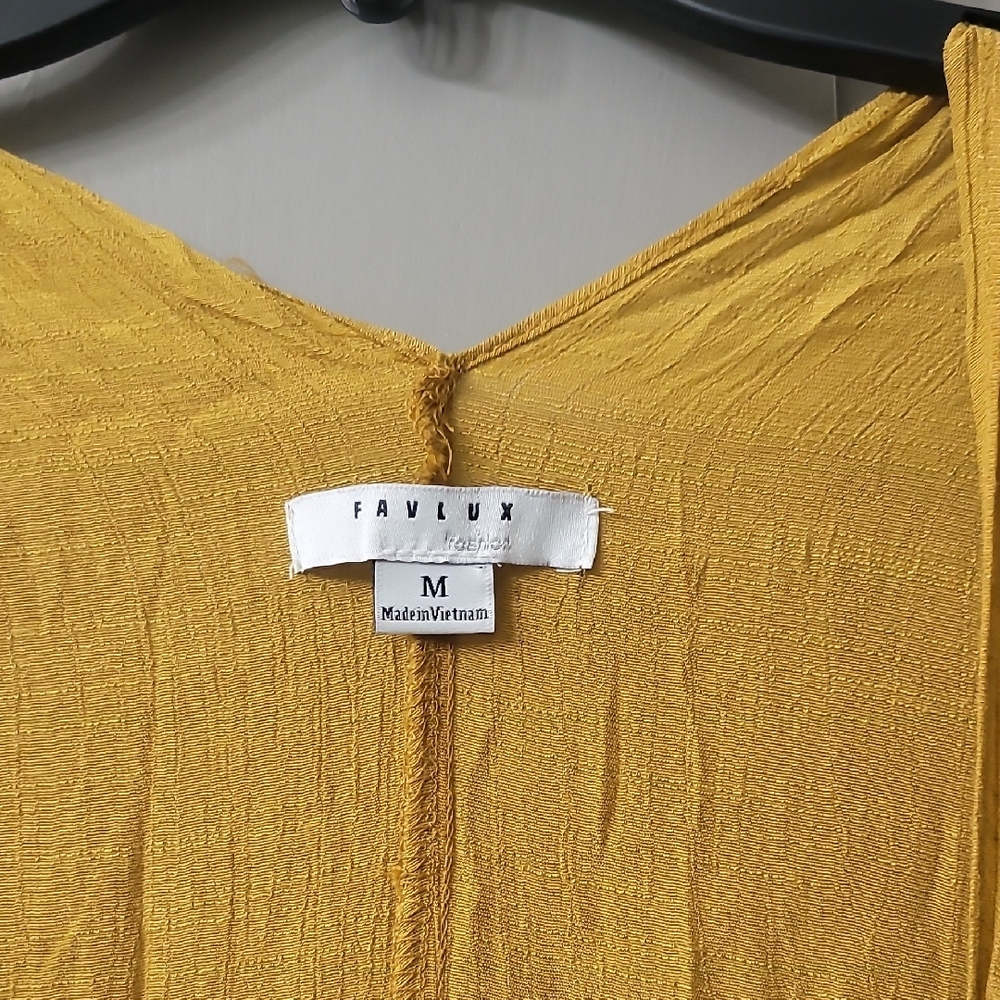 Mustard Yellow Lightweight Open-Front Kimono - Picture 2 of 2